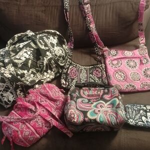 Stylish Pink and Black Women's Bag Set